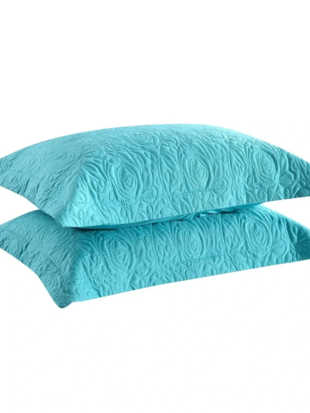 Turquoise Quilted Pillow Shams - Set of 2